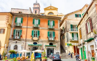 Steps to Santa Maria a Mare Church and start of the Path of Lemons, Maiori, Amalfi Coast, Italy