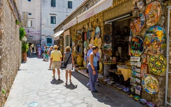 Charming shops on ancient alleys, Ravello, Amalfi Coast, Italy