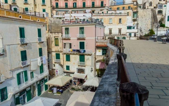 Square located on the rooftop of a building, Atrani, Amalfi Coast, Italy
