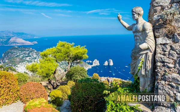 Panoramic view from Monte Solaro, Capri Island, Amalfi Coast, Italy