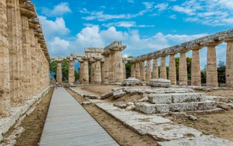 Inside the Temple of Hera I, Paestum, Italy